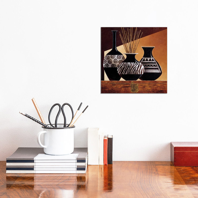 Patterns In Ebony I by Keith Mallett - Wrapped Canvas Gallery-Wrapped Canvas Giclée, 31cm H x 31cm W