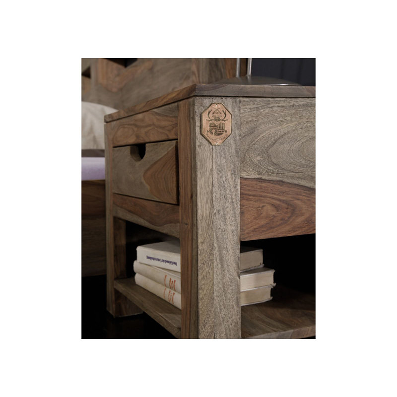 Nature 35cm W Solid Wood Bedside Table