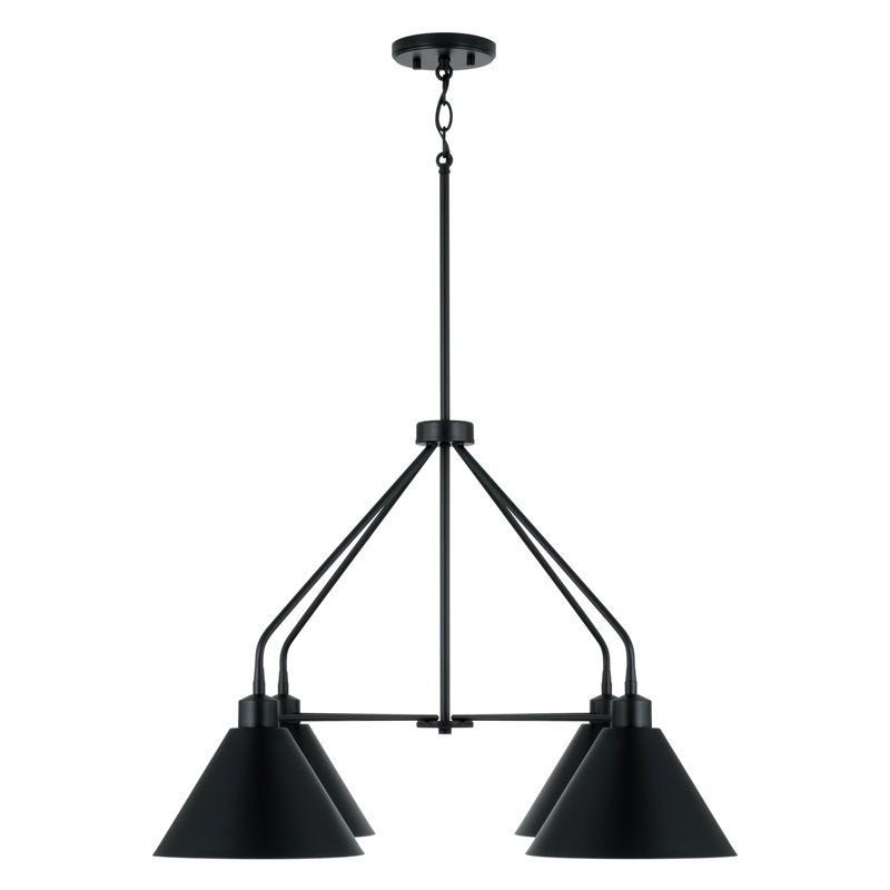 Lustre conique à 4 lumières Alden, Noir