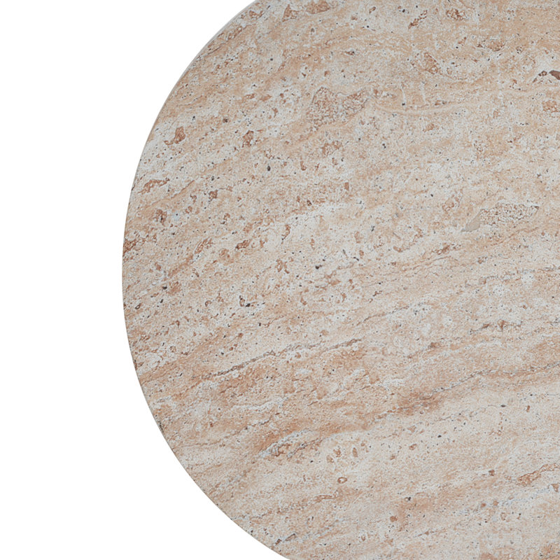 Outdoor/Indoor Lightweight Concrete Side Table, Elegant Travertine Finish for Versatile Use and Durability