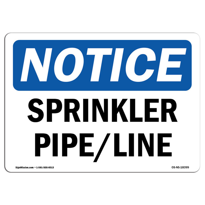 Sprinkler Pipe Line Sign
