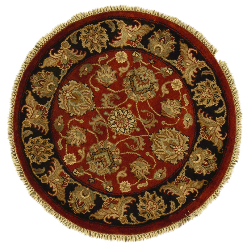 High-Quality Hand-Knotted Red And Black Area Rug