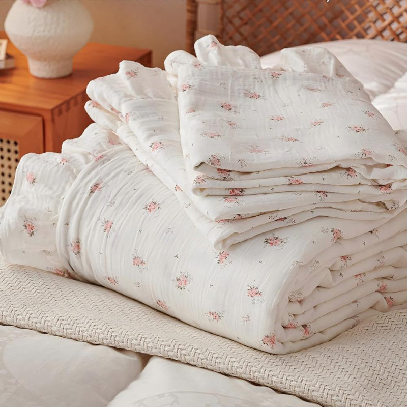 Housse de couette en lin Musselin, Beige, Housse de couette grand et 2 taies d'oreiller stan