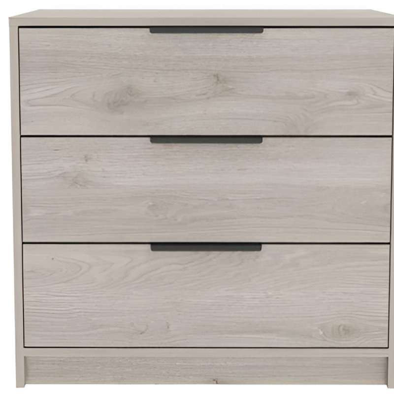 Commode 28 po à trois tiroirs en bois gris clair