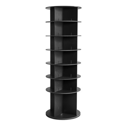7 Tiers Rotating Shoe Rack Tower, 360° Spinning Shoe Rack, Revolving Storage Round Carousel Display, Freestanding Lazy Susan Organizer Display for Bedroom, Living Room, Entryway, Closet, Black