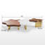 Ensemble de tables basses modernes en bois massif en forme de nuage