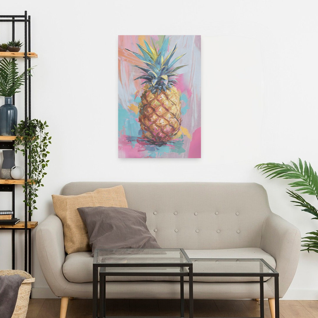 Pineapple Abstract Bold Colorful Fruit Nature Wall Art Print