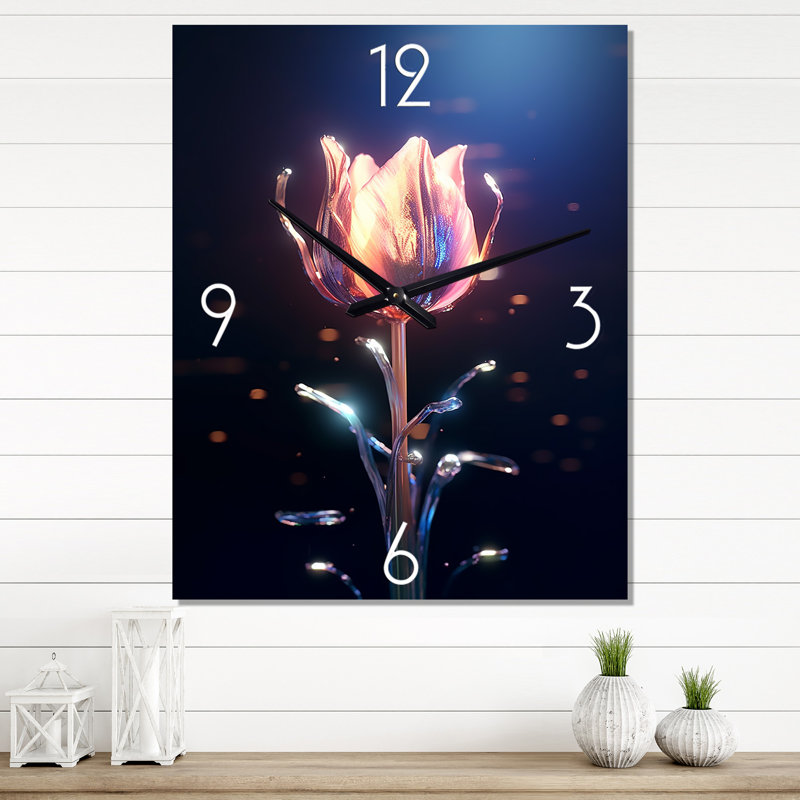Horloge murale moderne tulipe luminescente, Médium