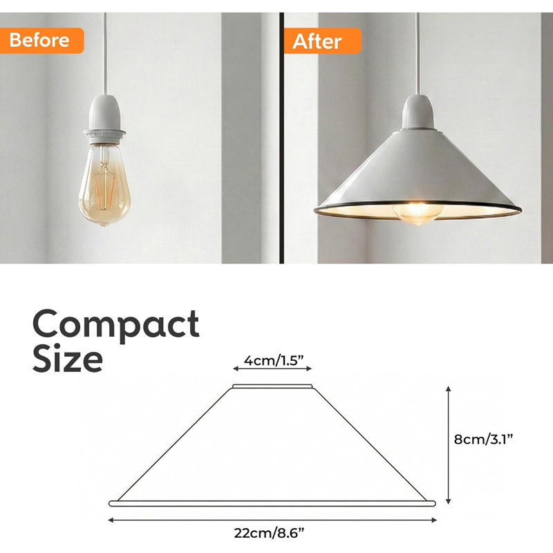 8 cm H Cone Lamp Shade in White