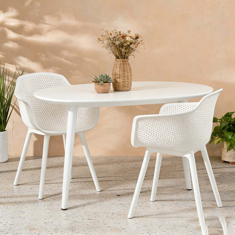 Ensemble de chaises d'extérieur, Blanc