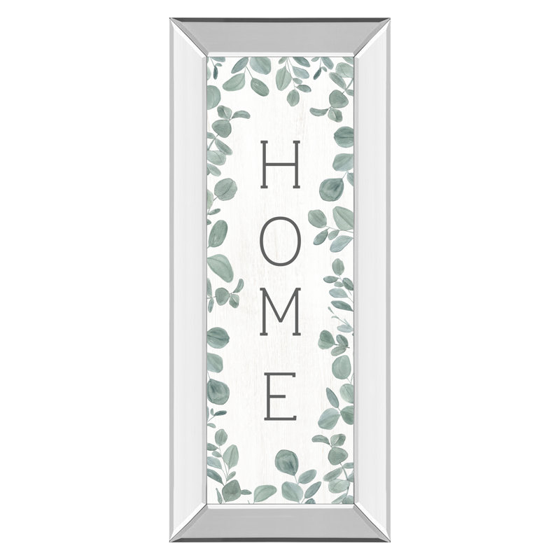 Art mural Eucalyptus Home - 18 po x 42 po - Cadre en miroir