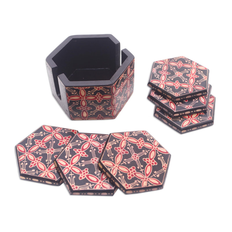 Sous-verres Bungalow Rose Batik (ensemble de 6)