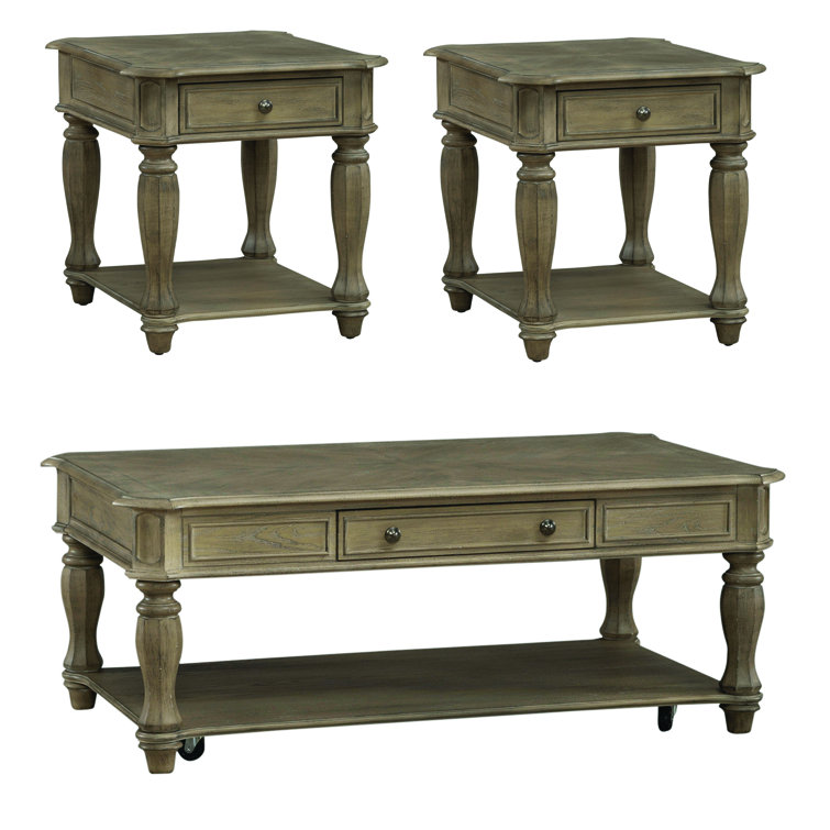 Branca Rectangular Cocktail Table W/ Two End Tables Set