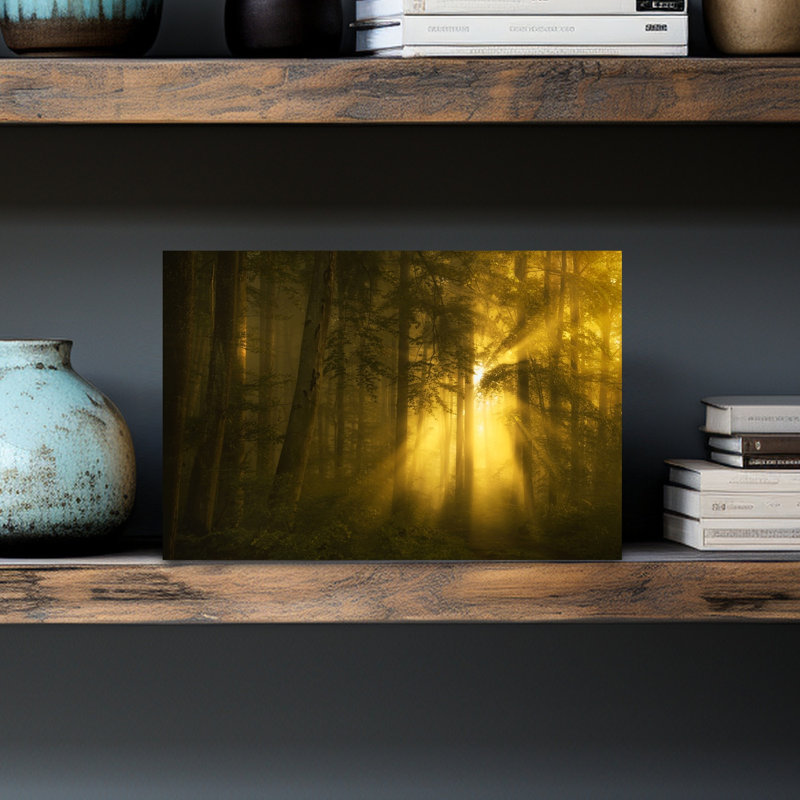«Golden Forest», art dramatique, paysage étonnant, forêt, H 12 po x l 18 po
