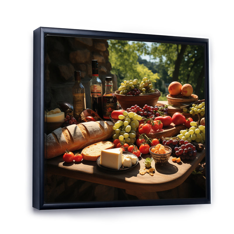 Gourmet Cheese Boards II - Wine & Champagne Wall Art, Black Floater Framed, 36" H x 36" W x 1.5" D
