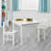 Pastels Collection Kids White Wooden Table and Chairs Set