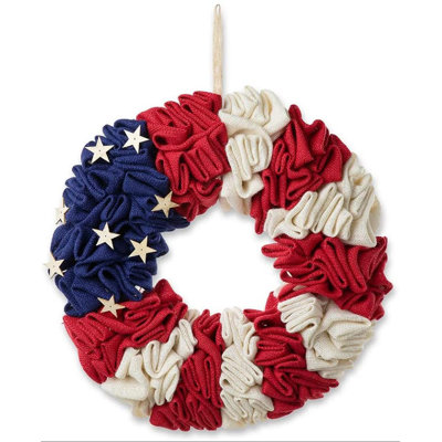 Couronne patriotique en faux tissu 18 po