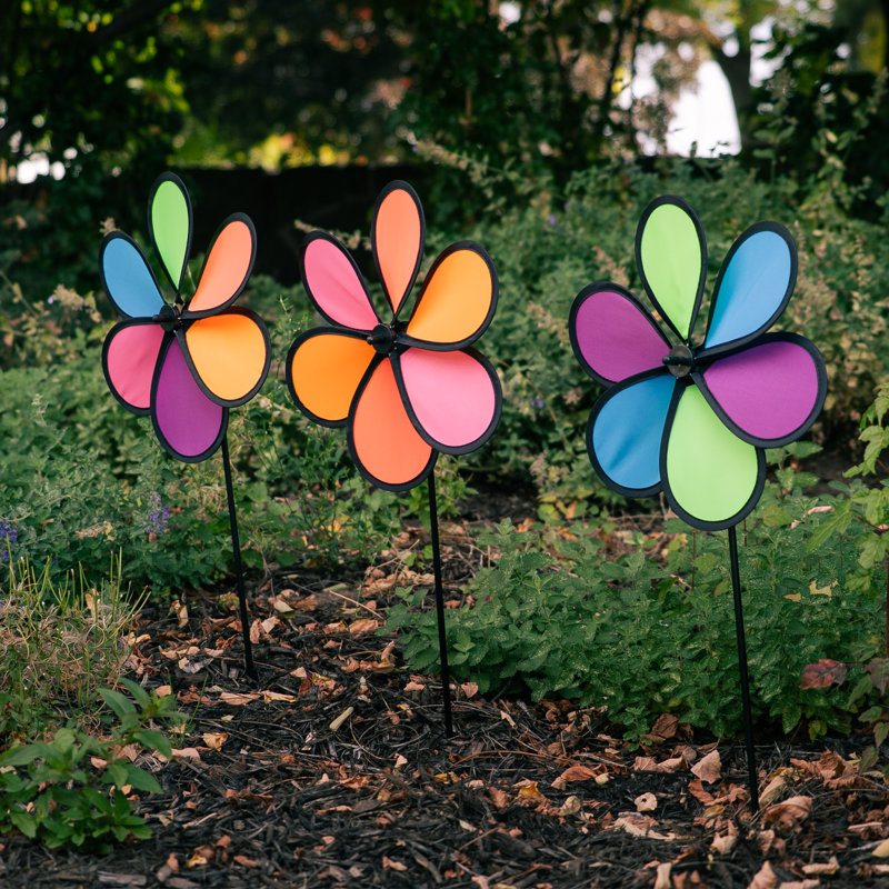 10" Neon Flower Spinner Assortment - 3 Pack