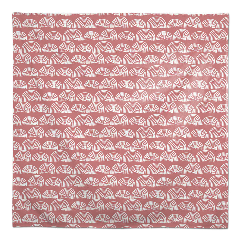 Nappe demi-cercle à motif vert 2, Rose
