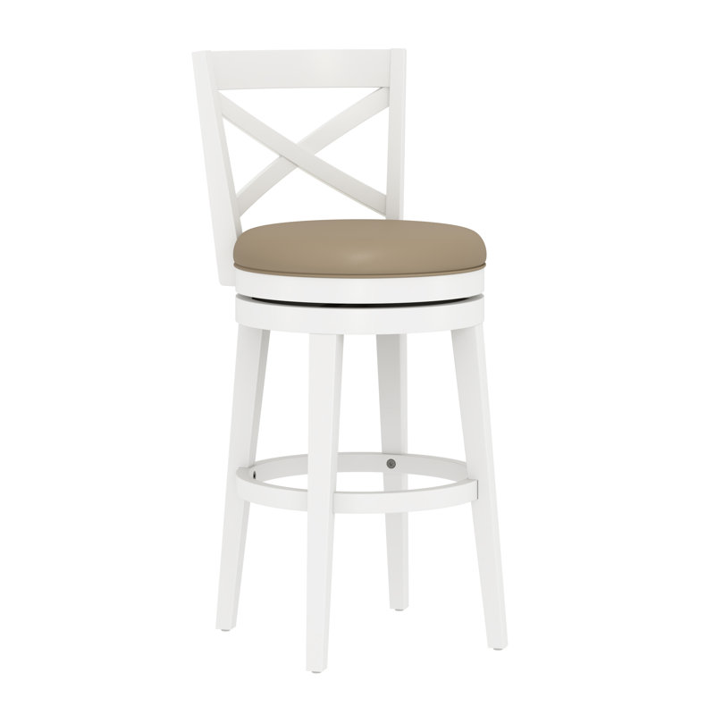 Tabouret pivotant Ewan, Tabouret de bar (siège d'une hauteur de 30,25 po), Blanc