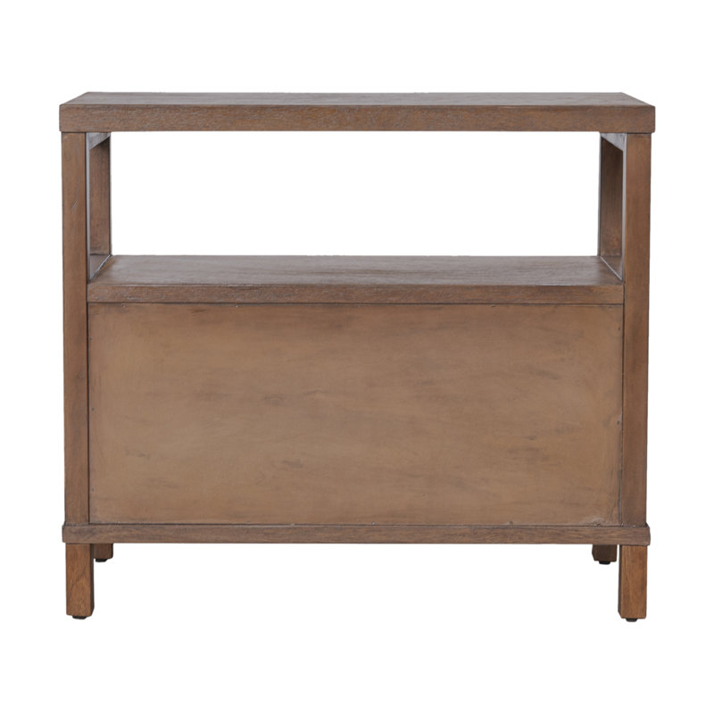2-Drawer Wood Nightstand, Brown, Brown