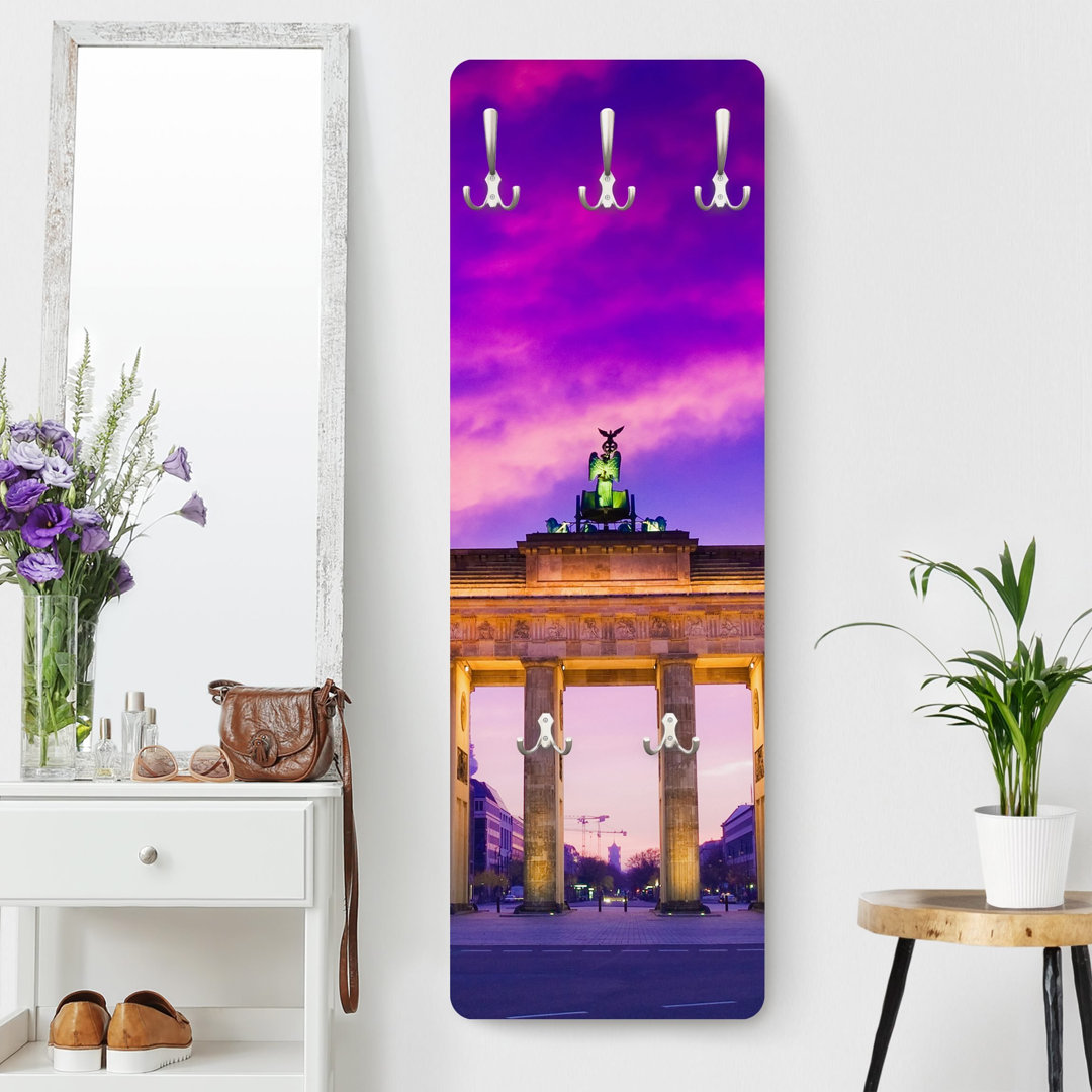 Palacios 5 - Hook Wall Mounted Coat Rack in Purple