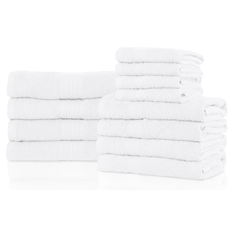 Ensemble de serviettes 100% coton durables, Blanc