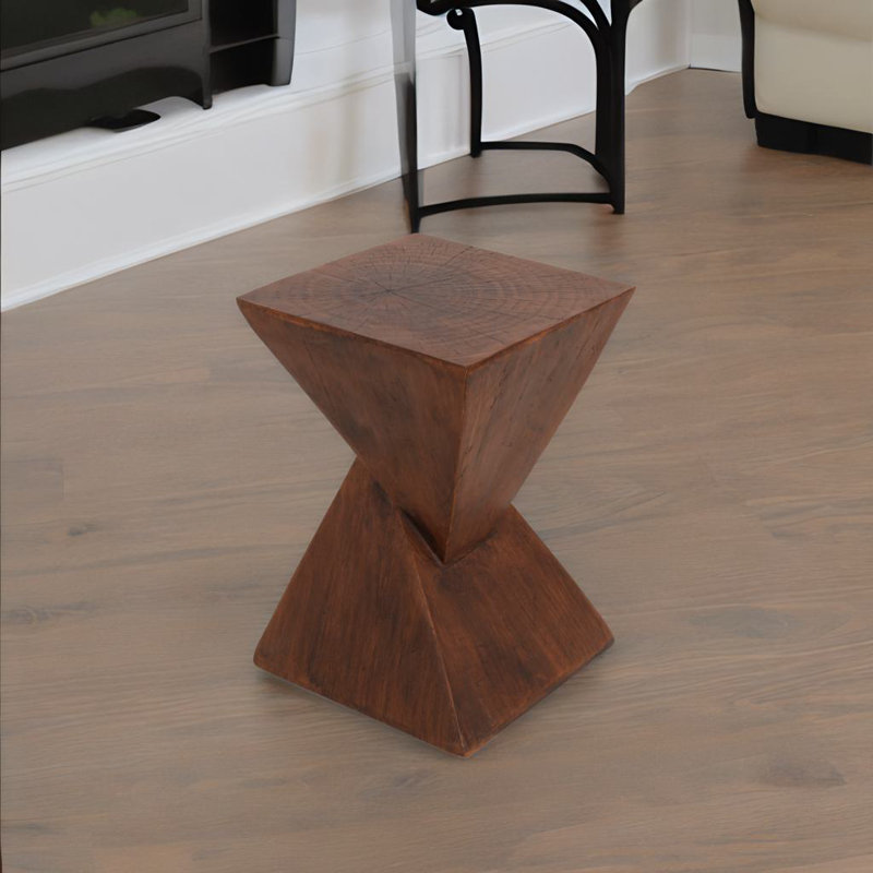 Geometric Side Table, Brown
