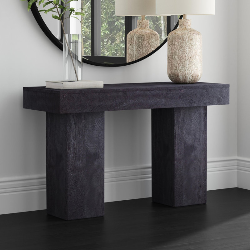 Avanna 48" Solid Wood Console Table, Black
