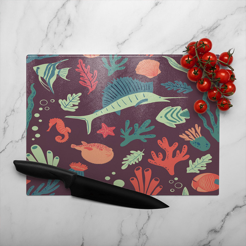 Sealife Designer Glass Chopping Board