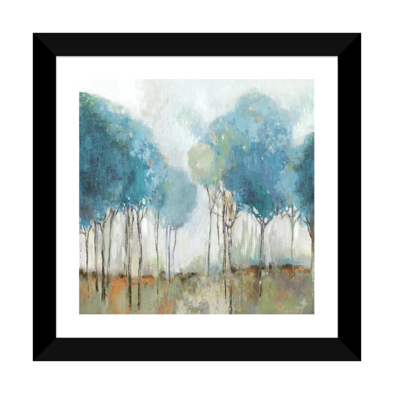 «Misty Meadow II» par Allison Pearce - reproduction d'art, H 24 po x l 24 po x p 1 po, Papier encadré noir, Blanc