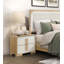 Mobilier de chambre à coucher contemporain à 2 tiroirs avec finition bois naturel et blanc