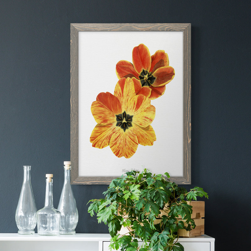 Toile encadrée de qualité supérieure Olive's Tulips II - prête à être accrochée, H 38 po x l 28 po x P 1 po, Gris
