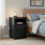 Deux grandes tables de chevet en bois noir, avec deux tiroirs et des compartiments de rangement, pour les petites chambres à coucher; Peut être utilisé comme table de chevet ou comme support pour téléphone.-560930153