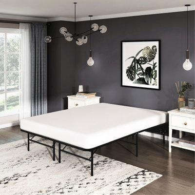 Black Metal Foldable Twin Bed - High Profile, 40.5" X 74.5" Size Frame In Mattress Optional