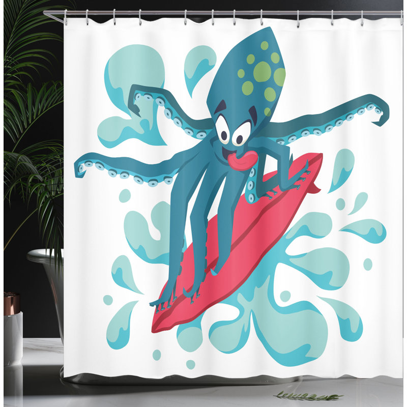 Shower Curtain with Hooks Included, 75"H x 69"W