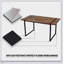Ensemble de table de salle à manger en bois aggloméré 59 pouces et chaise en suède de 59 pouces, conception de base rectangulaire moderne en métal