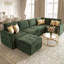 Canapé-lit modulaire 6 pièces avec siège de rangement, canapé modulaire en chenille de luxe avec pieds dorés et détails 6 pièces-1690089654-1689918517