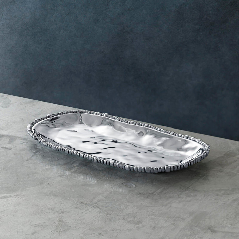 Plateau en aluminium Beatriz Ball Organic Pearl, H 1 po x L 17 po x l 8,75 po