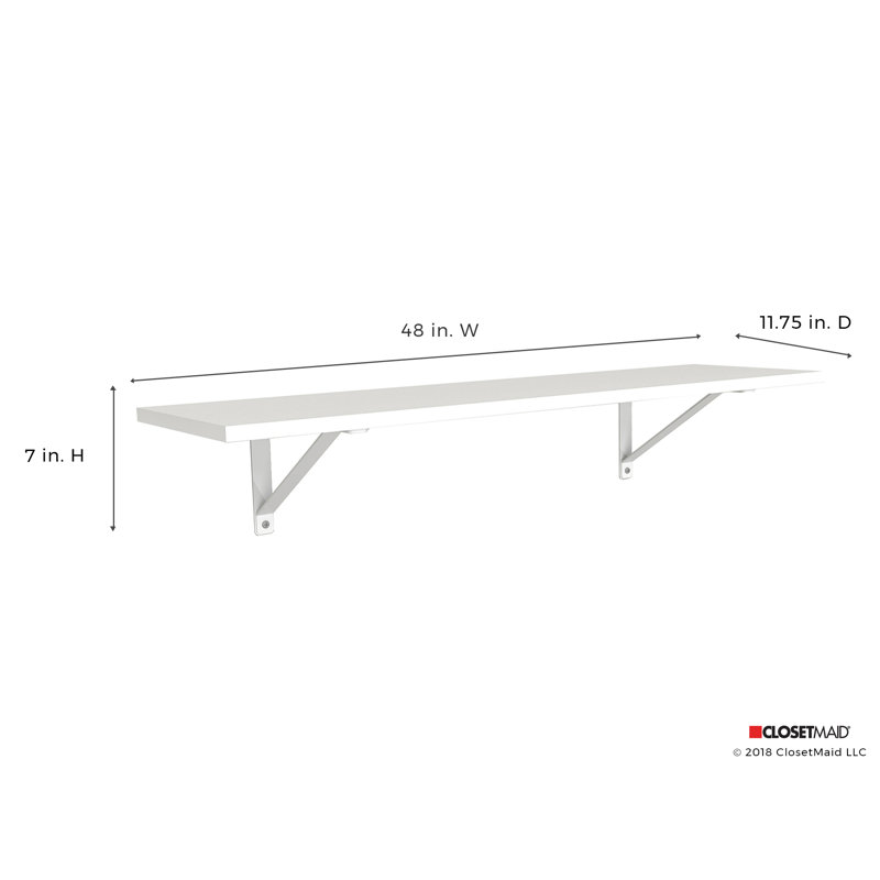Tablette murale Basic, 4 pi x 11,75 po