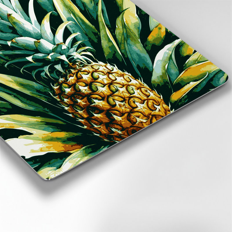 Art mural en métal Botanical Pineapple Plant, H 32 po x l 32 po