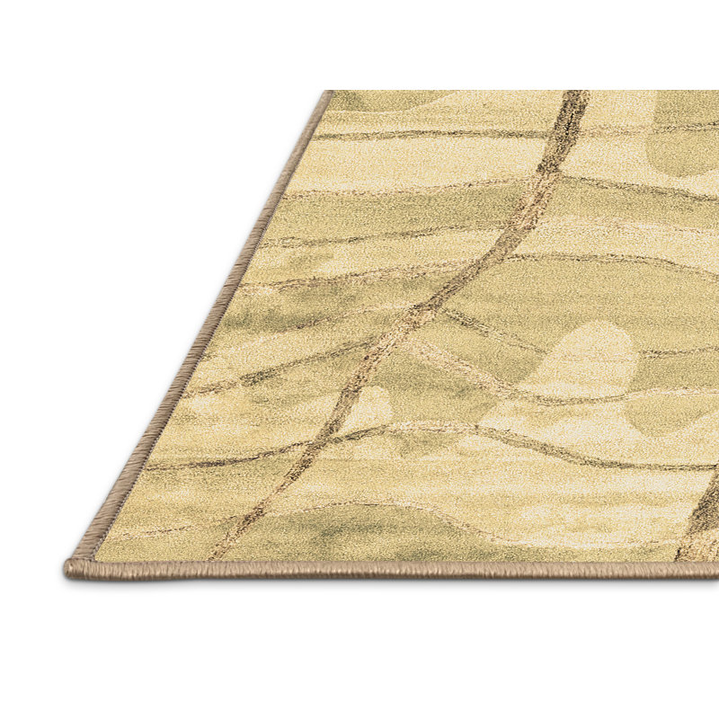 Washable Abstract Indoor Rug, Rectangle 5' x 7'
