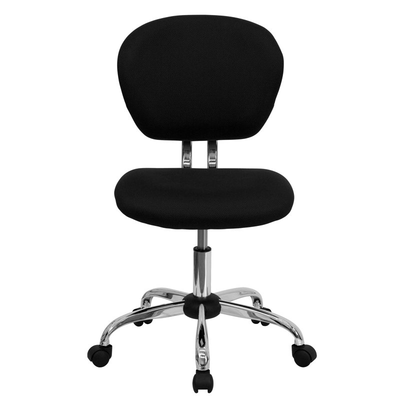Wayfair Basics® Mid-Back Mesh Padded Swivel Task Office Chair, No, Black
