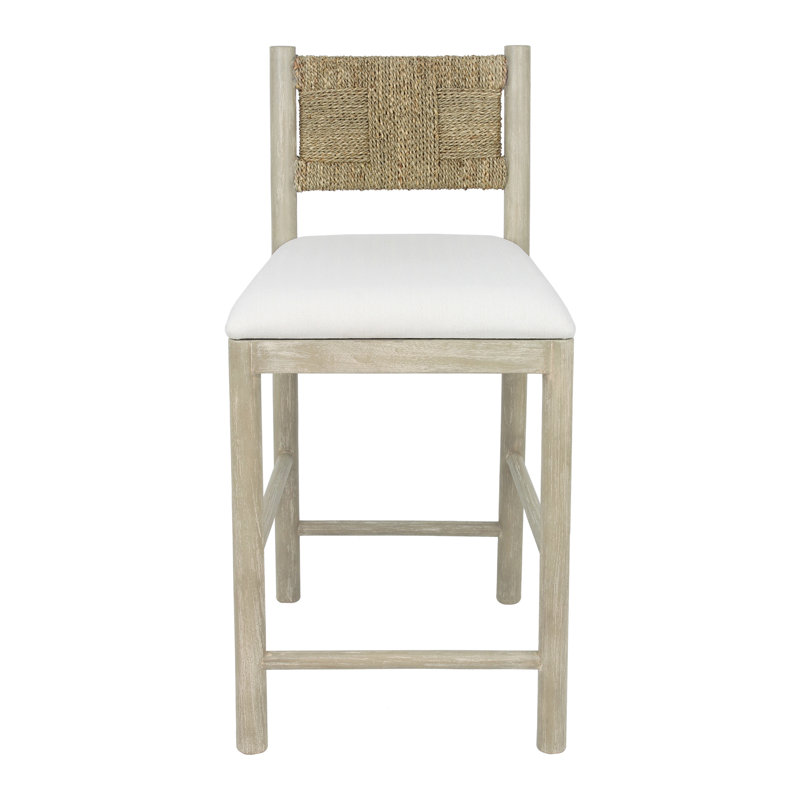 Woven Seagrass Counterstool, Tan/White