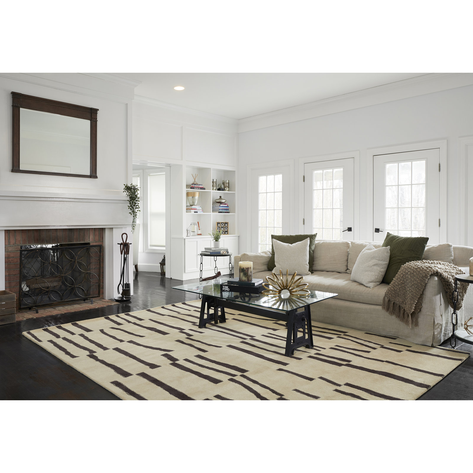Austin Ivory Brown Hand-Tufted Wool Rug, Runner 2'6" x 8'