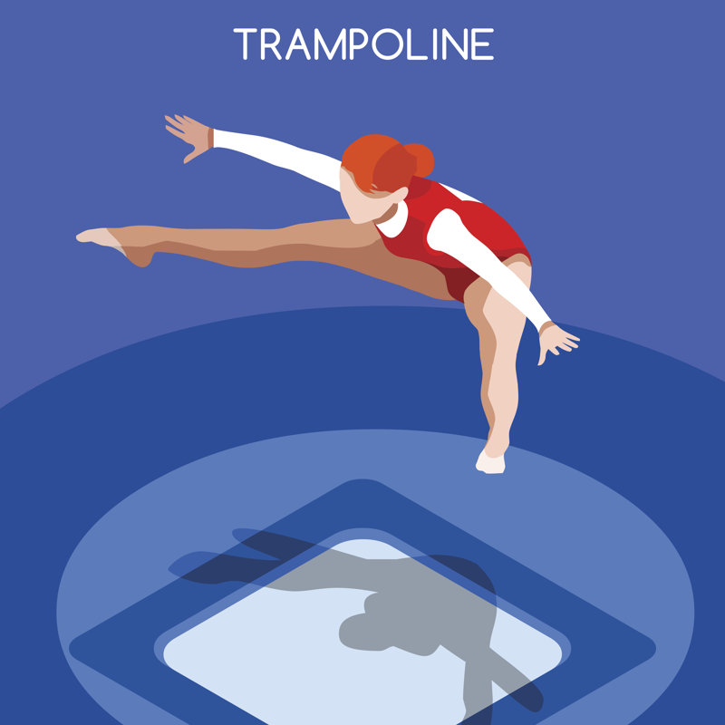 Trampolining Athlete Sporting by Aurielaki - Wrapped Canvas Print, 30cm H x 30cm W