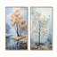 Doux tons de bleu érable - arbre érable, ensemble de 2 reproductions d'art sur toile-960317749-960317745
