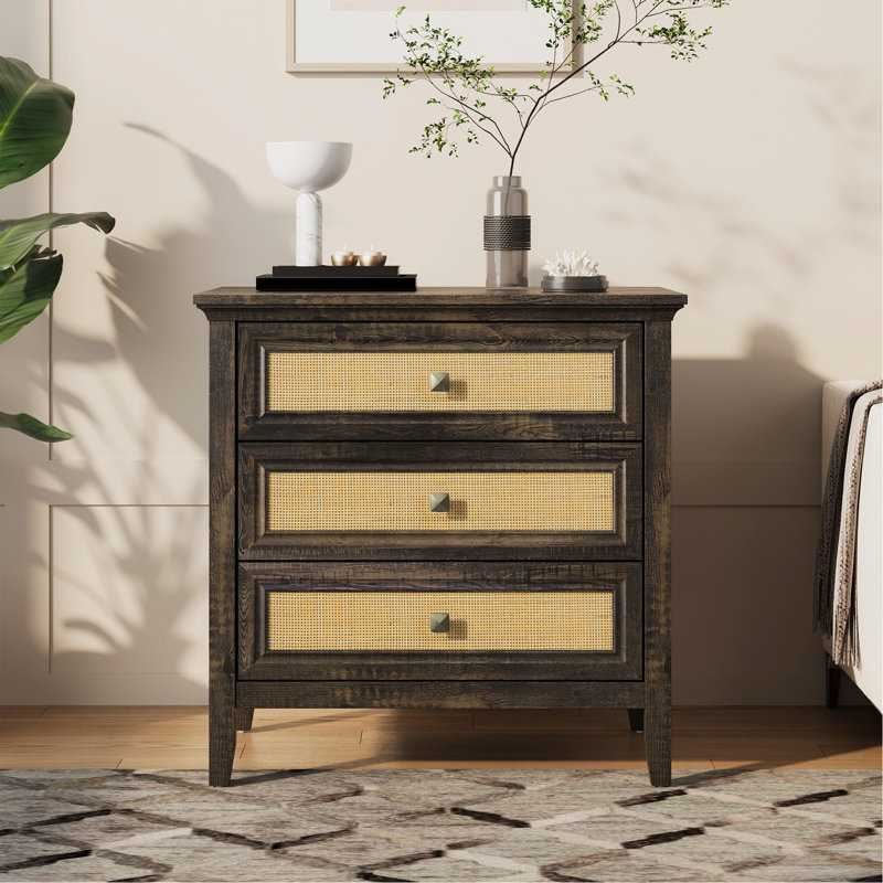 Commode en rotin 3 tiroirs Commode en bois à 3 tiroirs Farmet Closet Commode