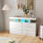 6 Drawer Dresser with Charging Station and LED Lights-258703922