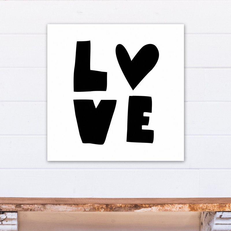 « love », art encadré Mallette, Toile tendue, H 24 po x l 24 po x P 1,25 po